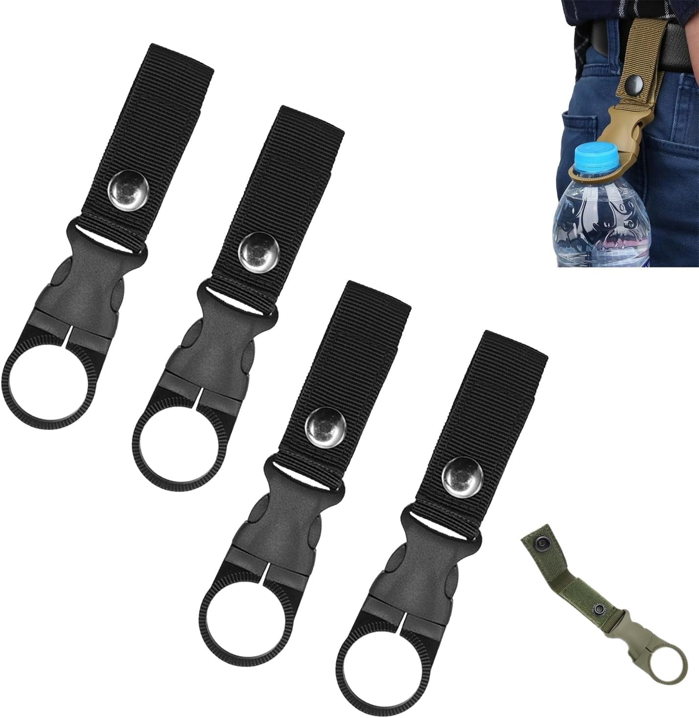 6 Pcs Silicone Water Bottle Buckle With Carabiner Clip Portable Secure Bottle Holder Water Bottle Hanging Rings Silicone Water Bottle Buckle Portable Hiking Camping Water Bottle Accessories - View #9