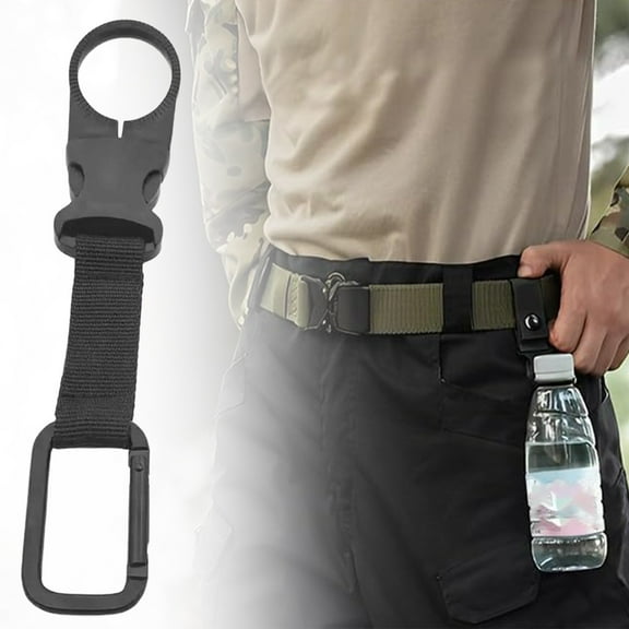 Water Bottle Belt Holder Water Bottle Holder For Walking Carabiner Portable Belt Strong Weight Bearing Capacity For Sports Fishing Running Cycling Gym Camping Hiking Climbing Fixed clip