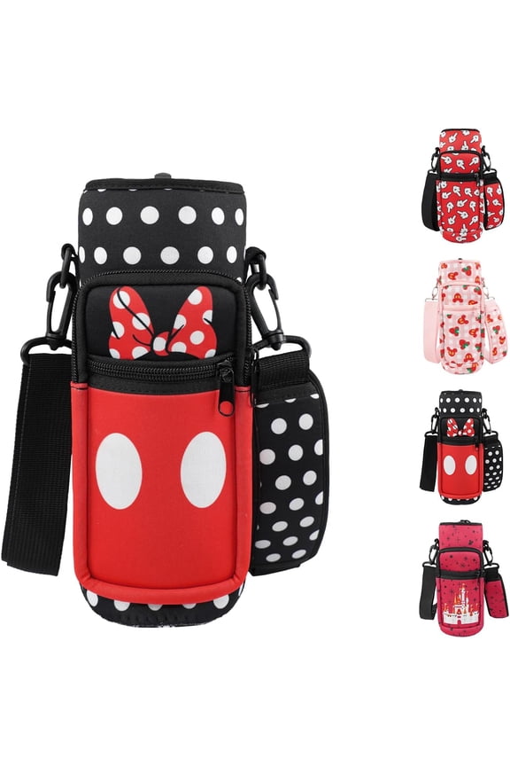 Water Bottle Carrier Bag 25oz/32oz Water Bottle Pouch Holder Adjustable Shoulder Strap Neoprene Water Bottle Sling Bag with Phone Pocket Insulated Tumbler Accessories Gifts for Women