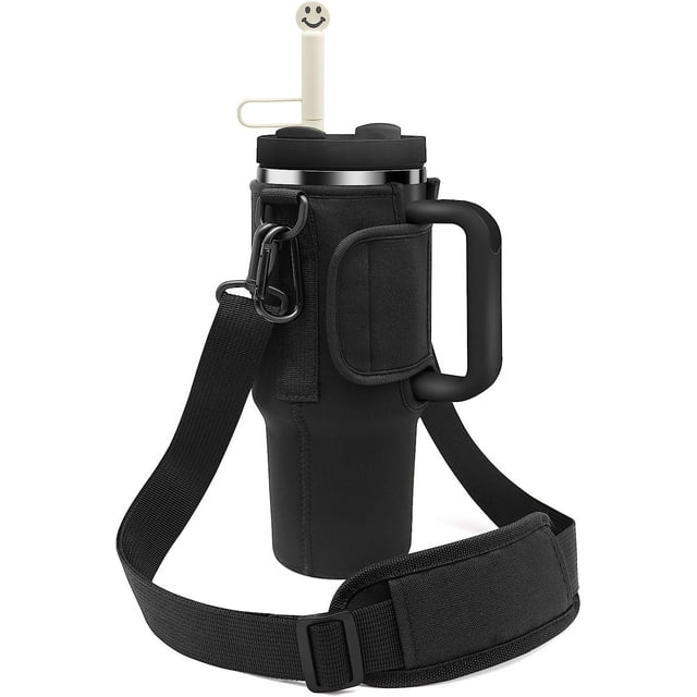 Water Bottle Carrier Bag Fits Stanley Quencher H2.0, 40OZ Bottle Pouch Holder with Adjustable