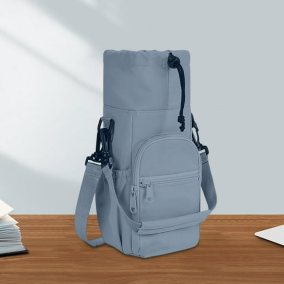 Water Bottle Carrier Bag, Water Bottle Holder with Adjustable Shoulder Strap Fits 40oz, Waterproof Scratchproof Thermal Water Bottle Holder with Phone Pocket for Hiking Camping Travelling