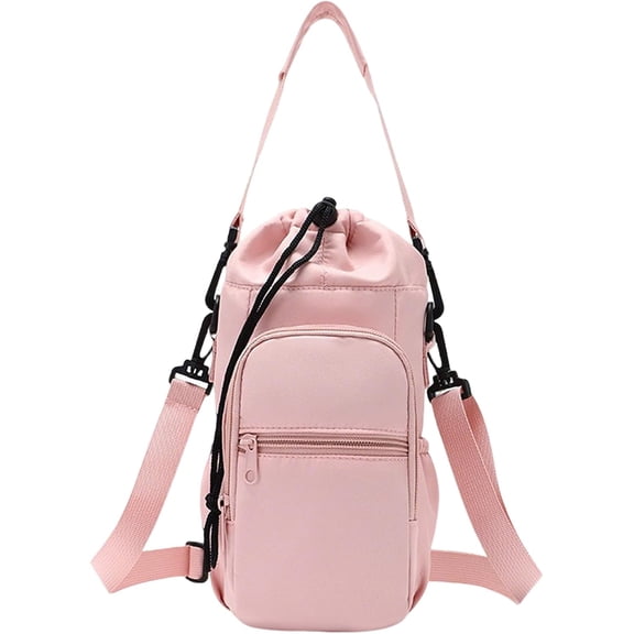 Water Bottle Carrier Bag with Phone Pocket - Padded Crossbody Sling Holder for Hiking