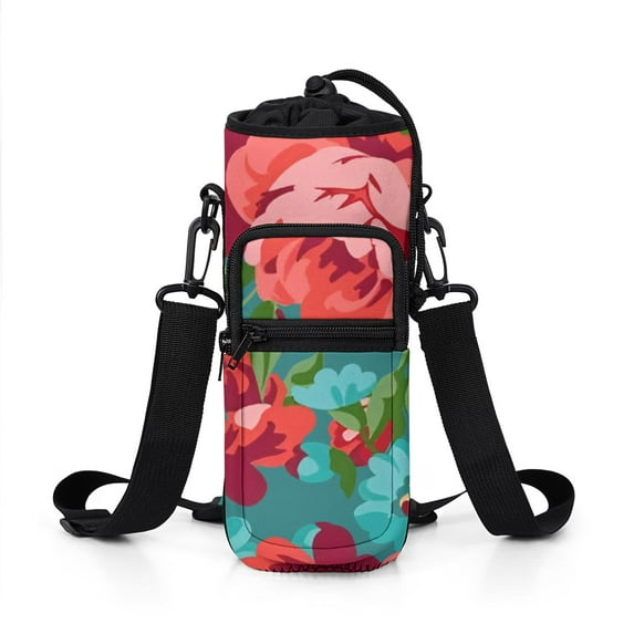 Water Bottle Carrier Holder Sling Bag Sleeve 25/32/40/64 Oz Pioneer Insulated Sling Sleeve Case Cover with Strap Pockets for Men/Women Boys Girls
