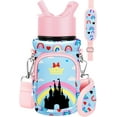 thumbnail image 1 of Water Bottle Carrier with Strap - Insulated Kids Water Bottle Holder for Boys Girls Bottle Bag for 10-18Oz, 1 of 6