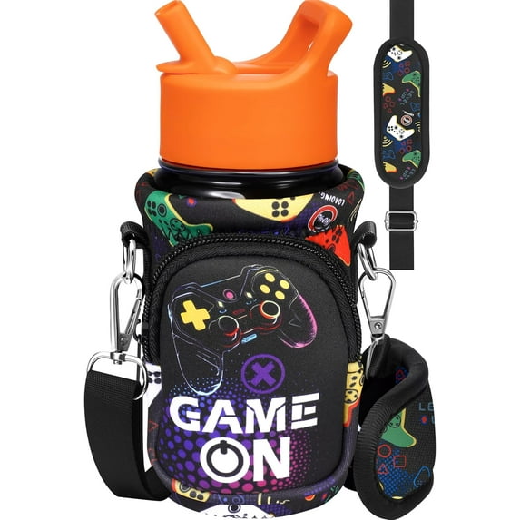 Water Bottle Carrier with Strap - Insulated Kids Water Bottle Holder for Boys Girls Bottle Bag for 10-18Oz