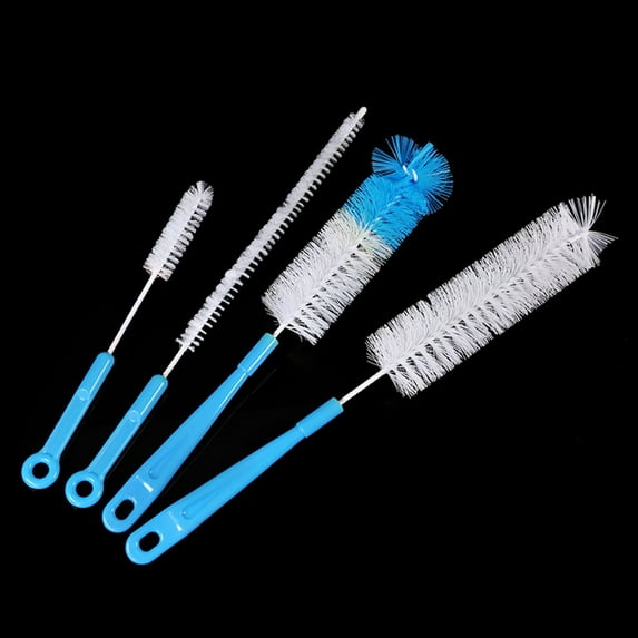 Water Bottle Cleaner Brush Set 4 Pcs Long Handle Bottle Washer Cleaning Brush With Straw Brush Kettle Spout Lid Cleaner Brushes For Narrow Neck Beer Bottles Sports Blue