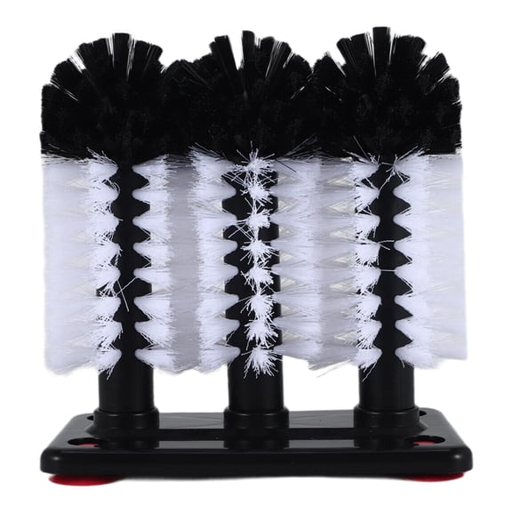 Water Bottle Cleaning Brush Glass Cup Washer with Suction Base 3 Head Bristle Brushk8072