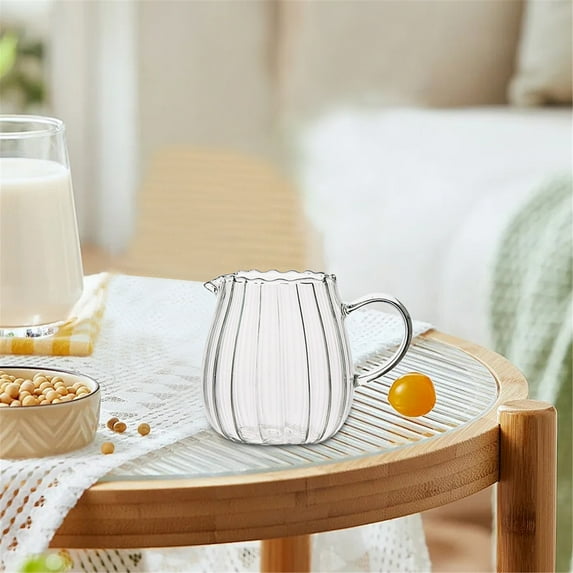 Water Bottle Clearance! Elegant Shaped Glass Creamer Coffee Milk Creamer Pitcher/Serving Pitcher/ Pitcher/Milk Creamer Jug for Kitchen 1 Cup