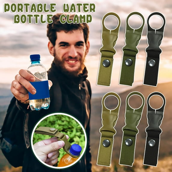Water Bottle Clip with Carabiner Hook 2 Pack for Backpack Belt Outdoor Camping Hiking MountaineeringforOutdoor/Sports(Multicolor),Ccwuwei