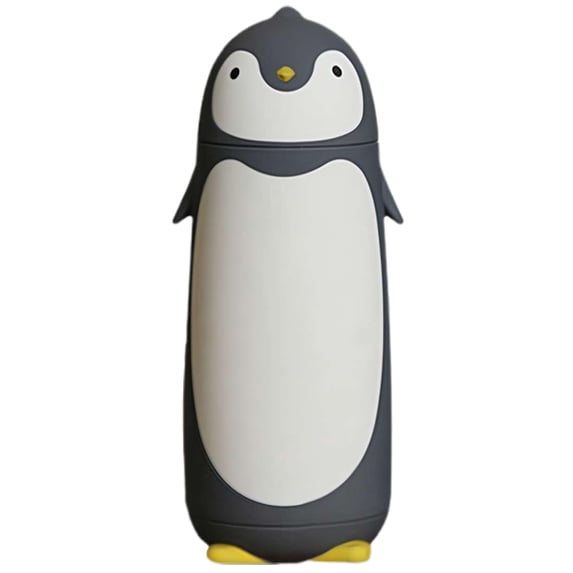 Water Bottle Double Wall Penguin Pattern Glass Flask 1 Pack Insulated Tumbler, Unique Decor Kitchen Gadget, Heat Resistant Vessel for Office Home Herbal Tea Storage