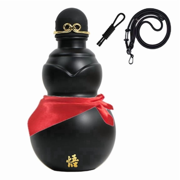 Water Bottle Gourd Chinese Wine Flask 900ml Game Peripheral Beverage Container Bottle Traditional Black