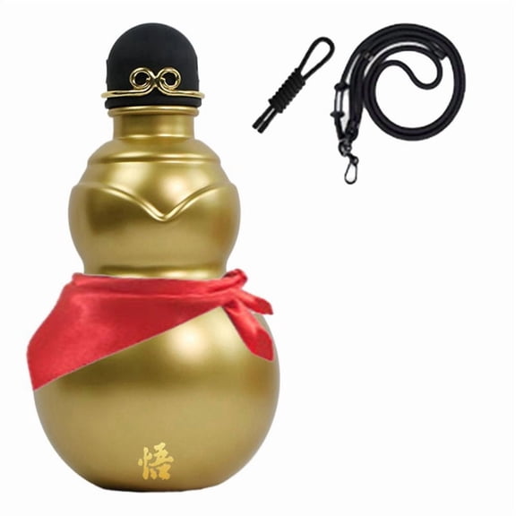 Water Bottle Gourd Chinese Wine Flask 900ml Game Peripheral Beverage Container Bottle Traditional Gold