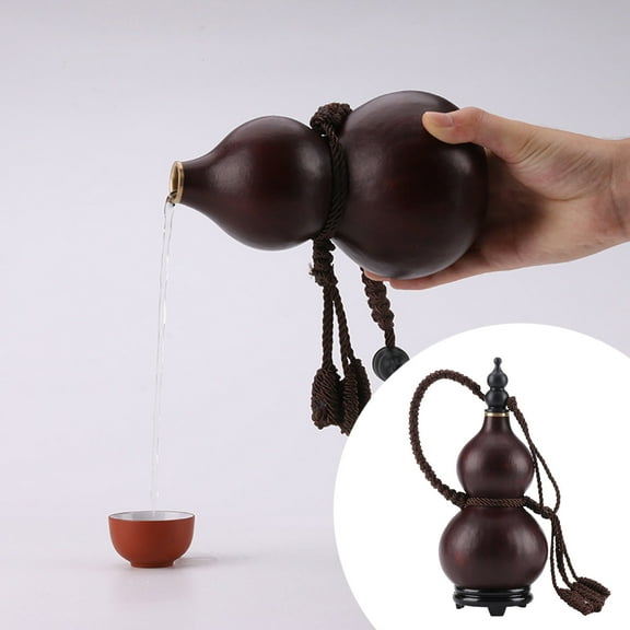 Water Bottle Gourd Drinking Beverage Container,Natural Big Portable Flasks with Tassel Rope Style Durable for Pure Liquors Wine Hip Daily Use Outdoor Housewarming Wedding Gift