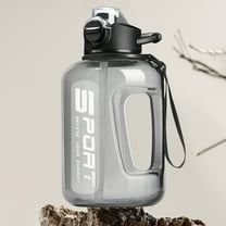 Water Bottle With Graduation Marking, Drinking Bottle With Straw, Leakproof Sports Bottle, Food-Grade Plastic, Large Capacity, Portable, For Gym Camping Outdoor