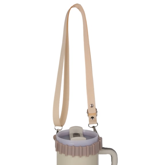 Water Bottle Handle Silicone Sling Holder with Shoulder Strap Fit 40Oz Tumbler Universal Bottle Lanyard Adjustable Strap