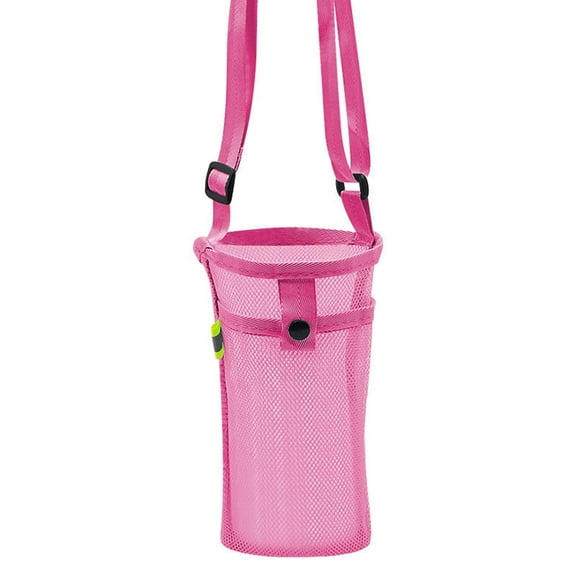 Water Bottle Holder with Adjustable Strap - Mesh Water Bottle Bag Carrier, Insulated Carrier Bag with Pocket for Hiking, Gym, Camping & Travel, Lightweight & Easy Clean Water Bottle Bag