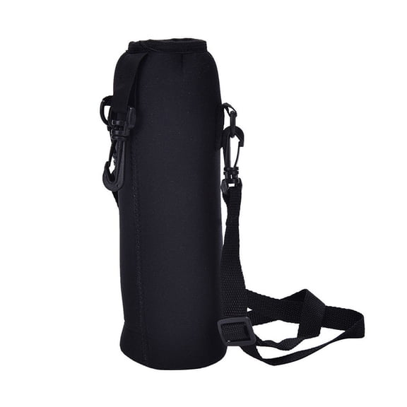 Water Bottle Holder with Adjustable Strap,Water Bottle Carrier Bag for 33oz Hydroflask,Neoprene Insulated Cup Sleeve for Men Women,Water Bottle Cross-body Bag for Travelling Hiking Camping(black)