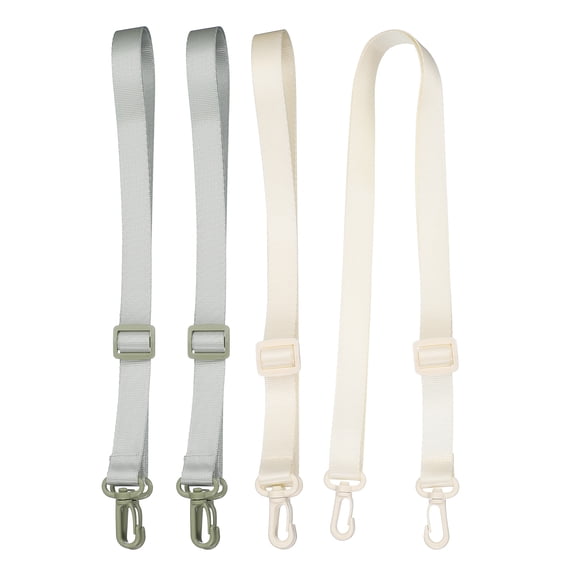 Water Bottle Holder Lanyard, Polyester Water Bottles Sling Strap Adjustable Water Bottles Holder Shoulder for Outdoor Camping Walking, White/2 PCS+Light Green/2 PCS