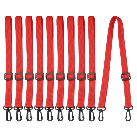 Water Bottle Holder Lanyard, Polypropylene Water Bottle Sling Straps Adjustable Water Bottles Holder Shoulder for Outdoor Camping Walking, Red/10 PCS