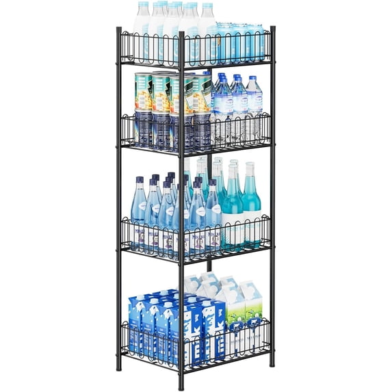 Water Bottle Holder Rack 3 Tier Soda Drink Organizer Vertical Metal ...