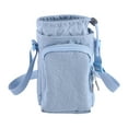thumbnail image 1 of Water Bottle Holder with Strap Adjustable Strap Crossbody Water Bottle Bag with Front Pocket Drawstring Water Bottle Carrier for Hiking Camping (Blue), 1 of 13