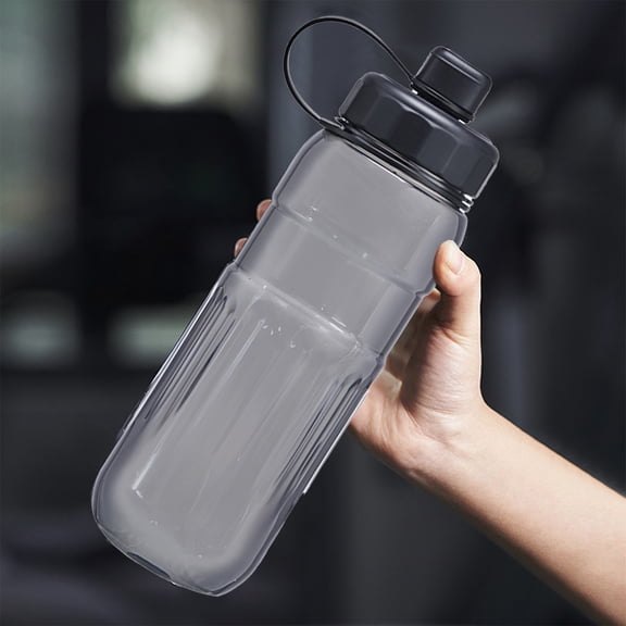 Water Bottle, Hydration Jug Large Capacity Plastic, 11.42 in Tall Transparent Body With Carry Handle, Drop Resistant Lightweight Design for Gym Travel Outdoor Use