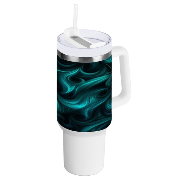 Water Bottle Insulated Tumblers Water Cup Water Jug Coffee Cup Travel Water Bottle Durable and Fashionable Bold Cyan Green Vortex