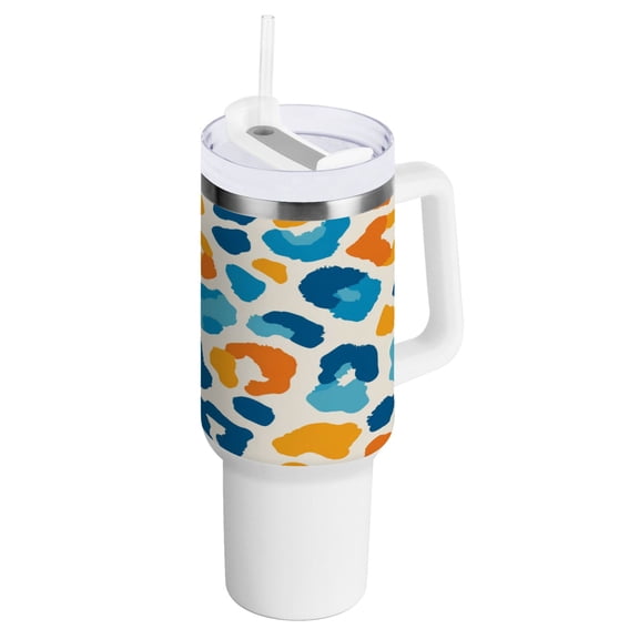 Water Bottle Insulated Tumblers Water Cup Water Jug Coffee Cup Travel Water Bottle Durable and Fashionable Vector Blue Spot Pattern