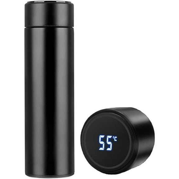 Water Bottle with LED Temperature Display,Double Walled Vacuum Insulated Water Bottle,Stainless Steel Sports AutomotiveTravel Mug,BPA-free Leak Proof Keep Cold and Keep Warm 12H