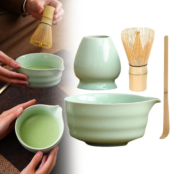 Water Bottle Matcha Whisk Set 5PCS Matcha Set Includes Matcha Bowl with Spout Chasen Whisk with Ceramic Holder Matcha Matcha Kit for For Matcha Lovers