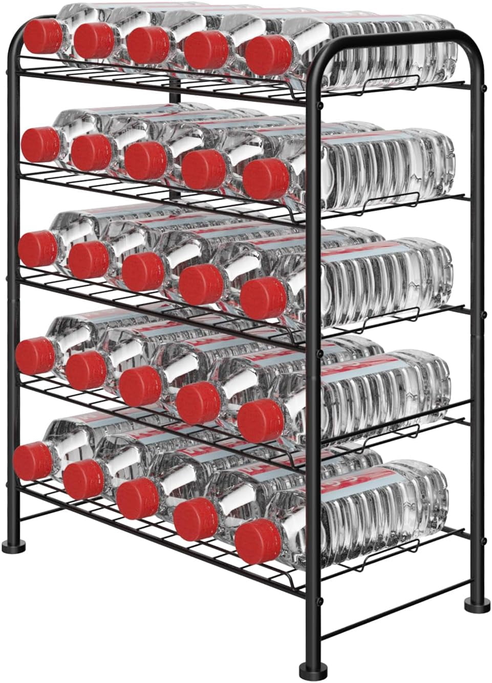 【Water Bottle Organizer 5 Tier Free Standing Water Bottle Storage Rack ...