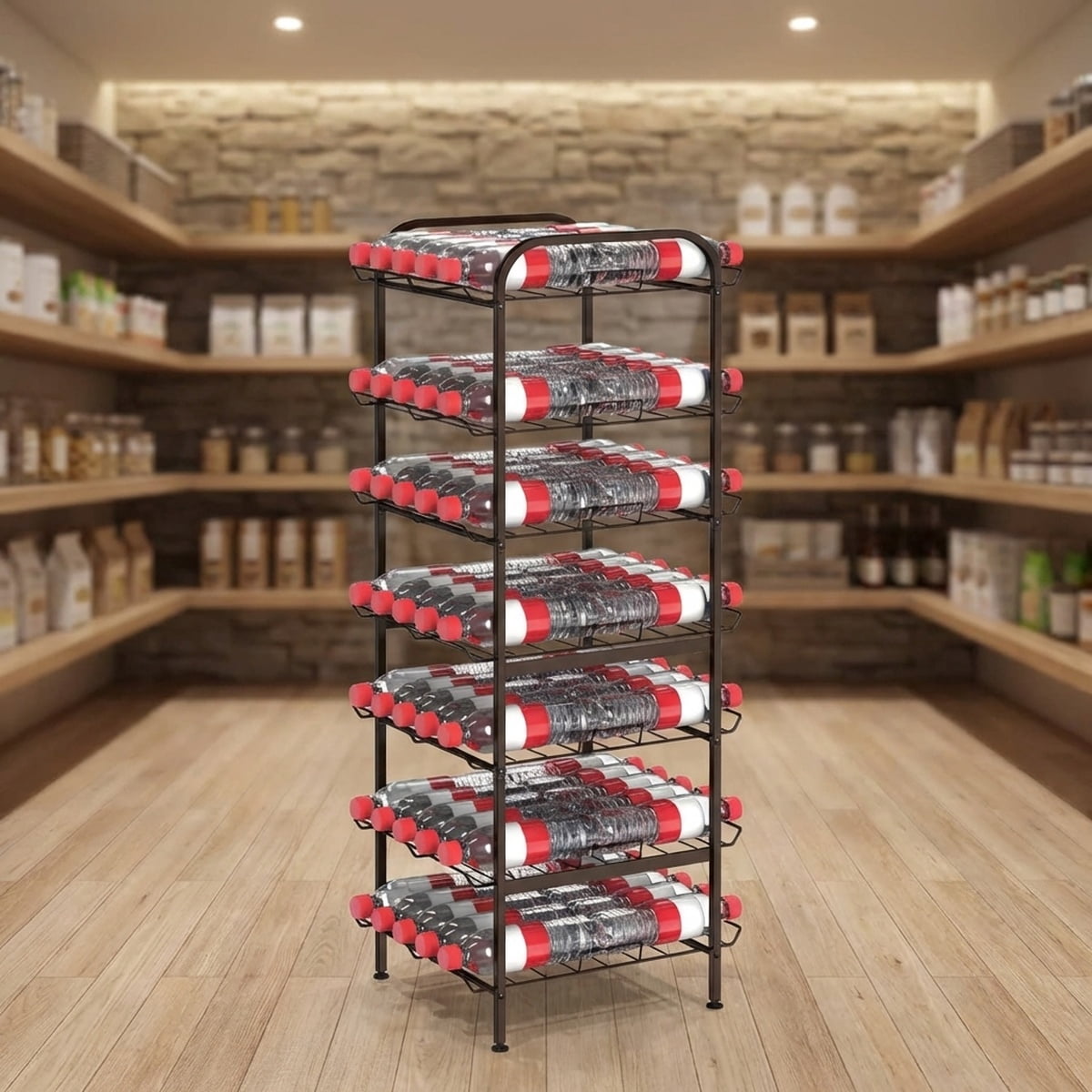 Water Bottle Organizer Free Standing Vertical Metal Rack Shelf ...