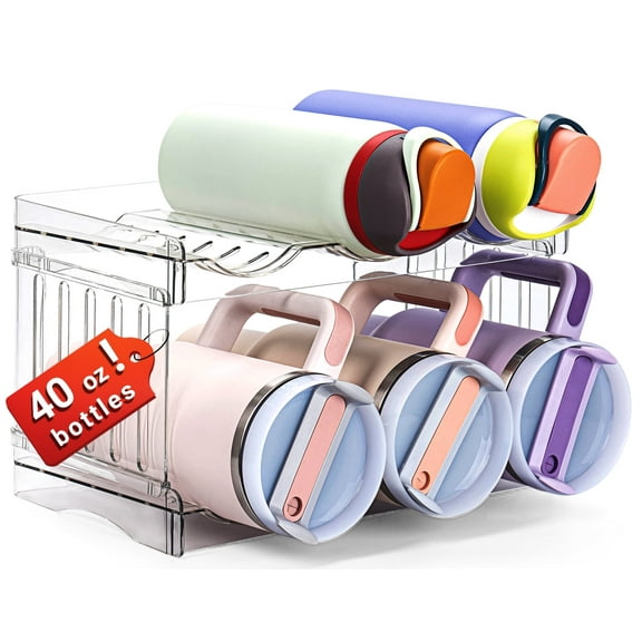 Water Bottle Organizer for Full Stanley 40 oz Tumbler with Handle, Cabinet Pantry Kitchen Organizers Holder, 2Pack