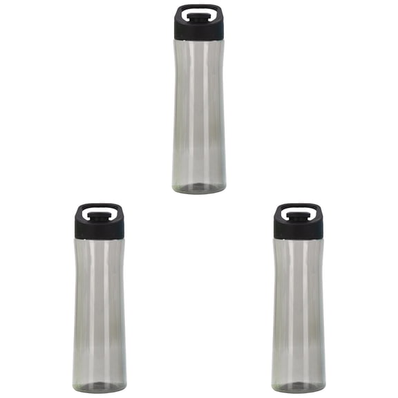 Water Bottle Outdoor Cup with Chug Lids,10.63 Inches Portable Drinkware Plastic Sports Bottle,Lightweight Leakproof Sports Bottle for Gym Travel Office and Daily Use,Black-3Pcs
