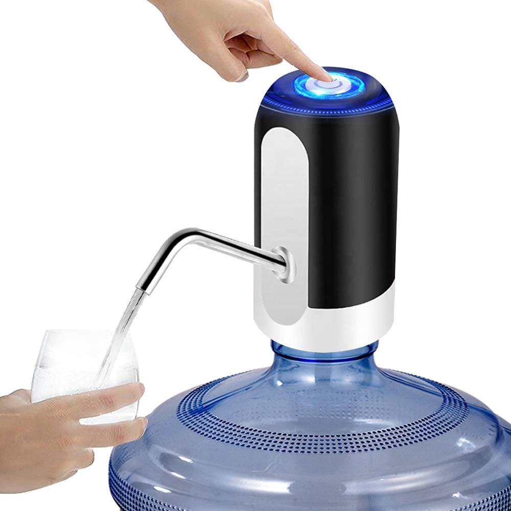 Water Bottle Pump Electric Water Dispenser USB Charging Automatic Drinking Water Pump for Universal 5 Gallon Bottle Home Kitchen Office Use, UPGRADE black