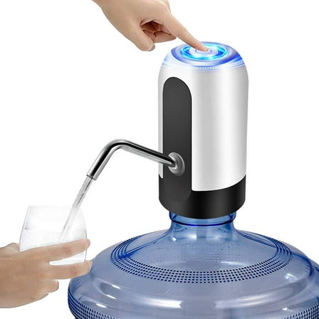 Water Bottle Pump Electric Water Dispenser USB Charging Automatic Drinking Water Pump for Universal 5 Gallon Bottle Home Kitchen Office Use, UPGRADE WHITE