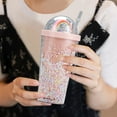 thumbnail image 1 of Water Bottle,Rainbow Doll Bubble Bubble Strawing Cup Large Capacity Cute Men And Women Students Summer Ice Cup Double Layer Plastic Cup, 1 of 4