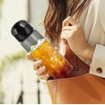 thumbnail image 1 of Water Bottle Reusable Sports Plastic Leakproof for Gym Travel, Pop Up Lid with Lock and Strap, 26oz, 1 of 6