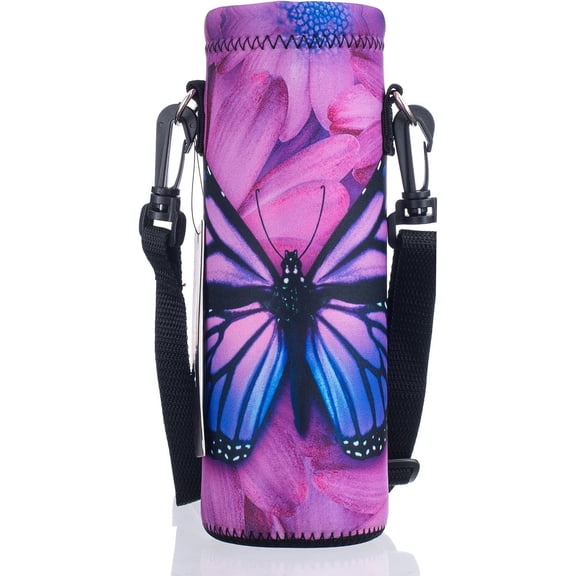 Water Bottle Sling Bag Carrier Crossbody Sleeve,Insulated Neoprene Bottle Case Holder Pouch Cover 500ML/17oz with Strap for Walking Women Men