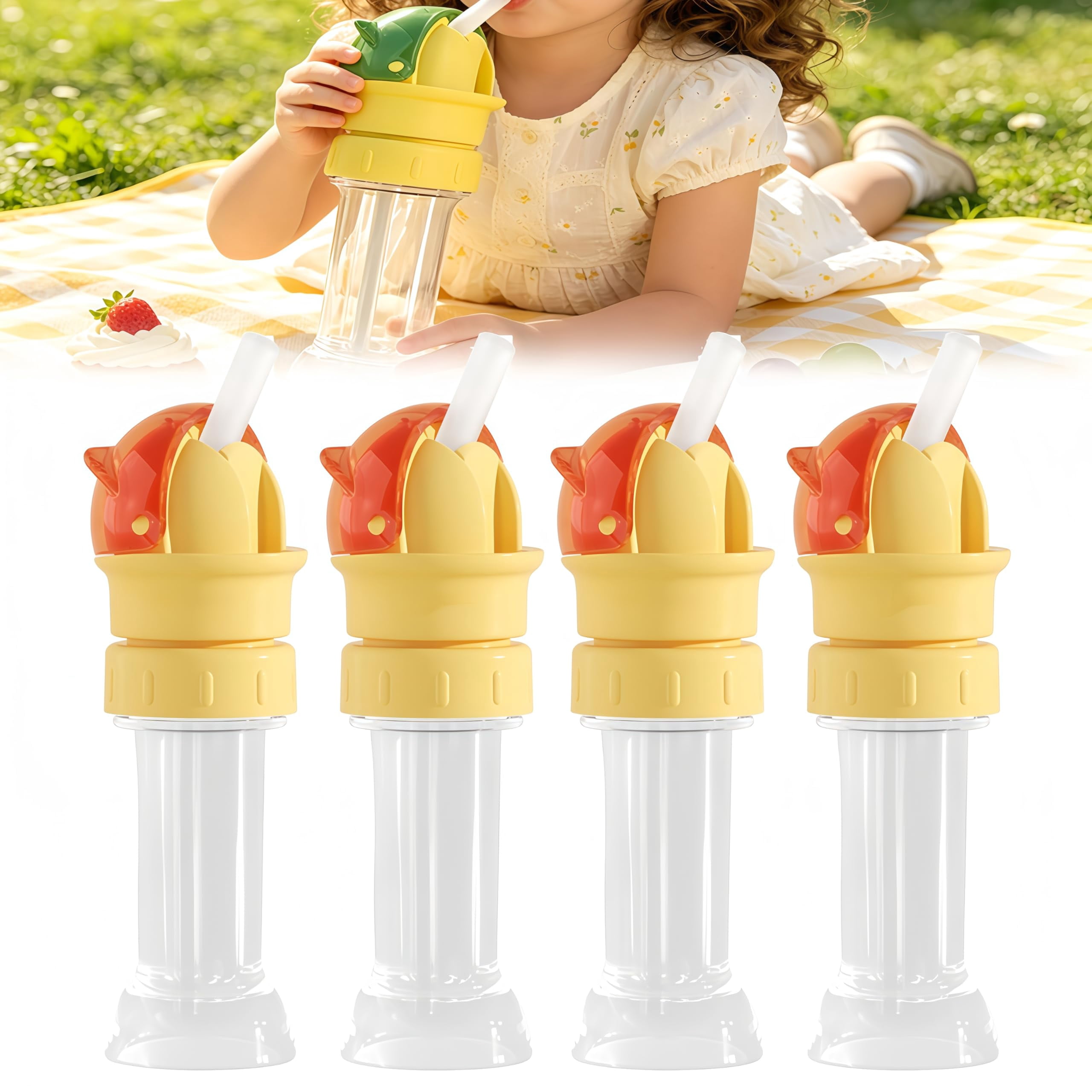 Water Bottle Spout Conversion Cap with Straw, 2026 New Soft Silicone ...