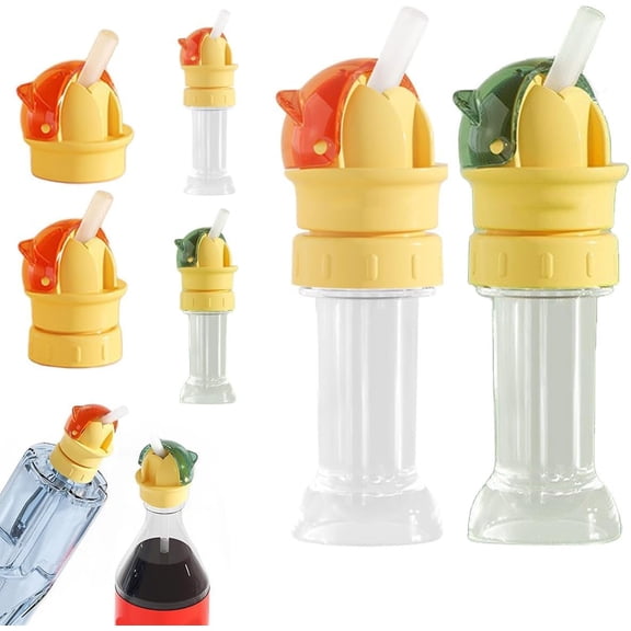 Water Bottle Spout Conversion Cap with Straw, Leak Proof Universal Lid for Standard Bottles, Soft Silicone Straw, Portable Reusable Hydration Accessory