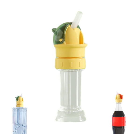 Water Bottle Spout Conversion Cap with Straw, Reusable Beverage Water Bottle Straw Lid, Flip Top Universal Spout Lid Converter, Spill-Proof Replacement Top