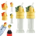 thumbnail image 1 of Water Bottle Spout Conversion Cap with Straw, Soft Silicone Straws Makes Drinking on the Go, Universal Soda Can Lids Spouts, Adapter for Plastic Bottles, Reusable Liquid Caps Straw Lid, 1 of 7
