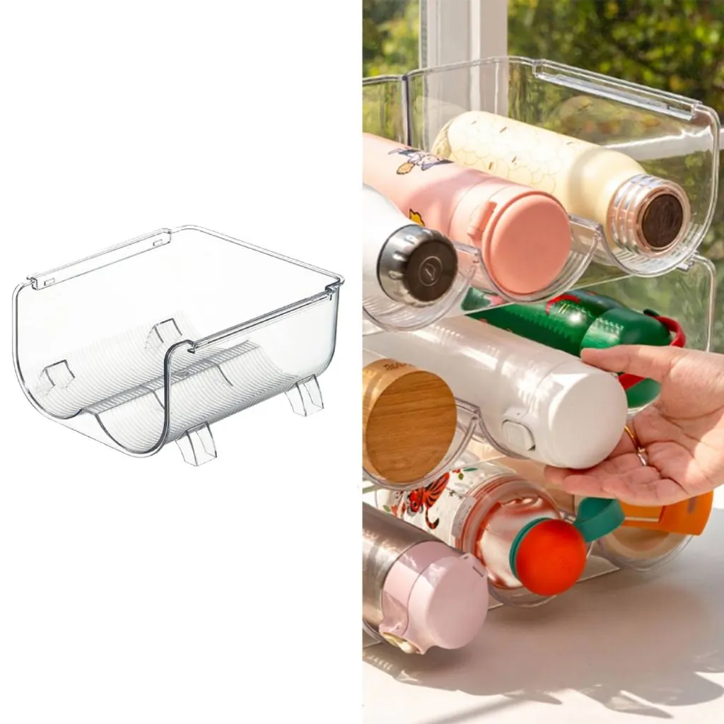Water Bottle Storage Holder, Stackable Plastic Storage Rack for 2 ...