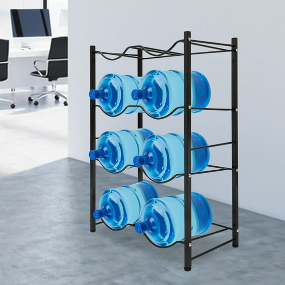 Water Bottle Storage Rack 5 Gallon Water Cooler Jug Rack 4-Tier for 8 Bottles