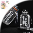 thumbnail image 1 of Water Bottle with Time Marker, 1.2 L Clear Wide Mouth Water Jug, Reusable Leakproof Large Water Bottle with Strap for Travel Workout Camping Hiking Home Gym Sports Outdoors, 1 of 10