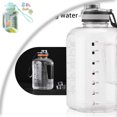thumbnail image 1 of Water Bottle with Time Marker, 1.2 L Clear Wide Mouth Water Jug, Reusable Leakproof Large Water Bottle with Strap for Travel Workout Camping Hiking Home Gym Sports Outdoors, 1 of 10
