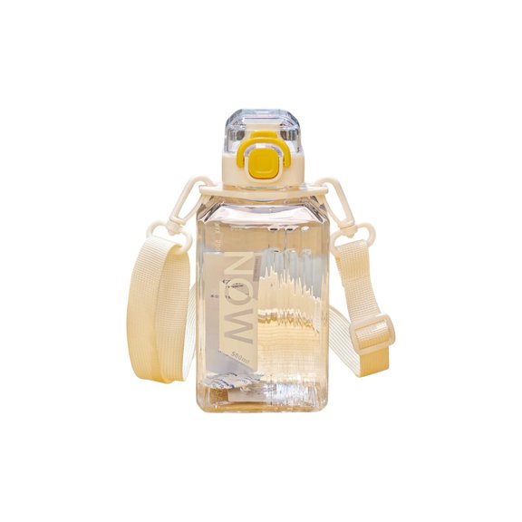 Water Bottle Travel Flask Portable BPA Free Leakproof Large Water Bottle for Bag Travel Sports Plastic Water Bottle with Strap Portable Water Cup for Low Temperature Storage 500ml