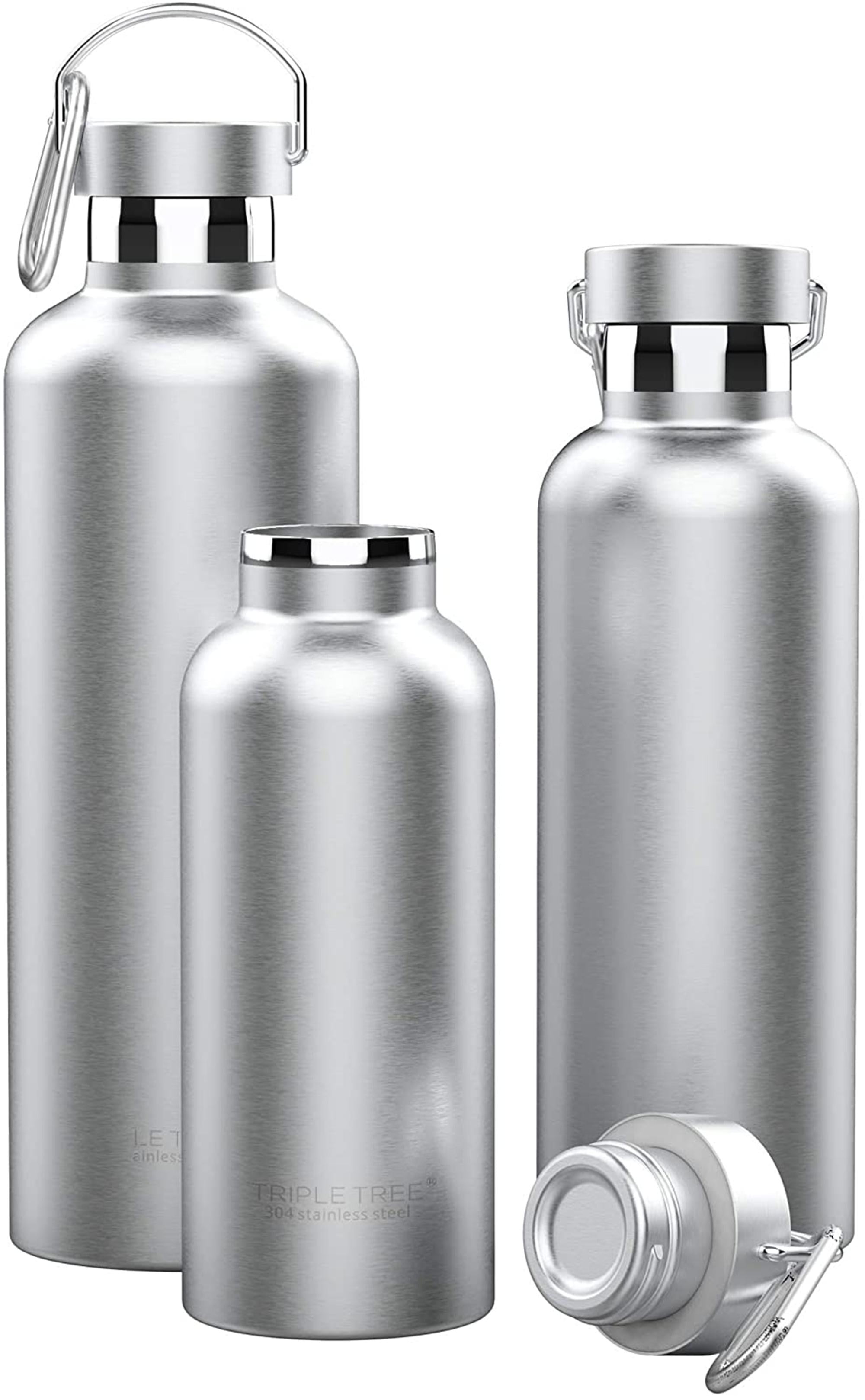 Water Bottle, Uninsulated Single Walled Stainless Steel Sports Leak