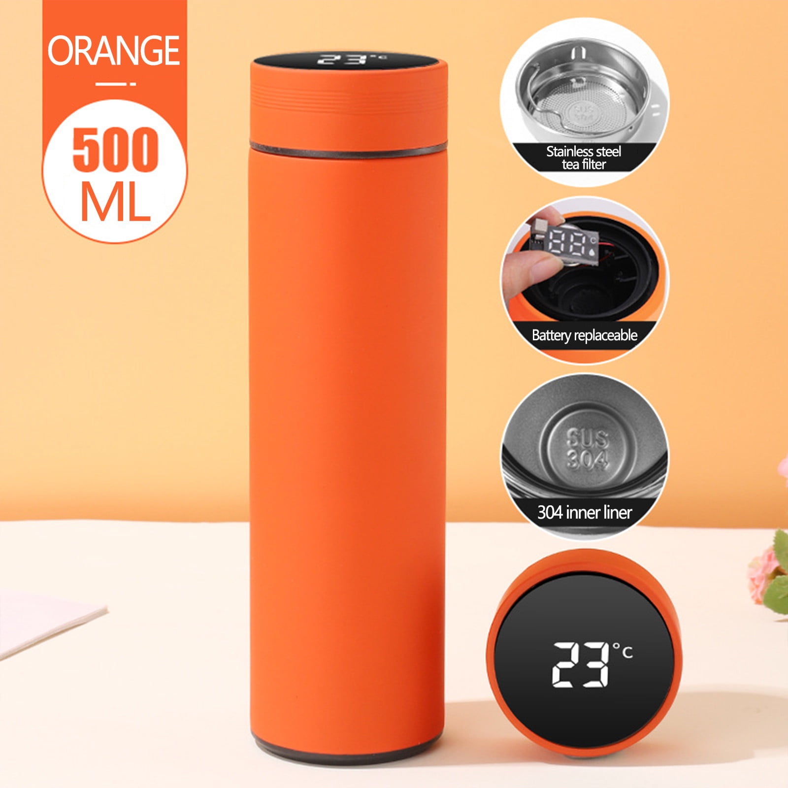 Water Bottle ZKCCNUK Smart Vacuum Bottle with LED Display Keep Drinks